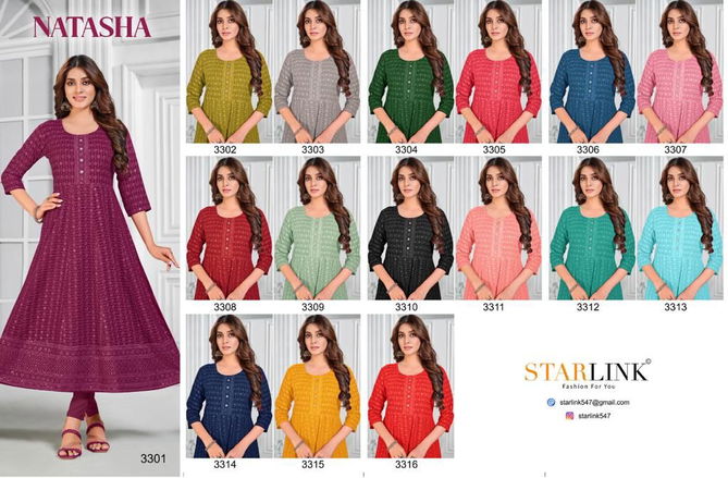 Starlink Natasha Festive Wear Wholesale Anarkali Kurtis Catalog